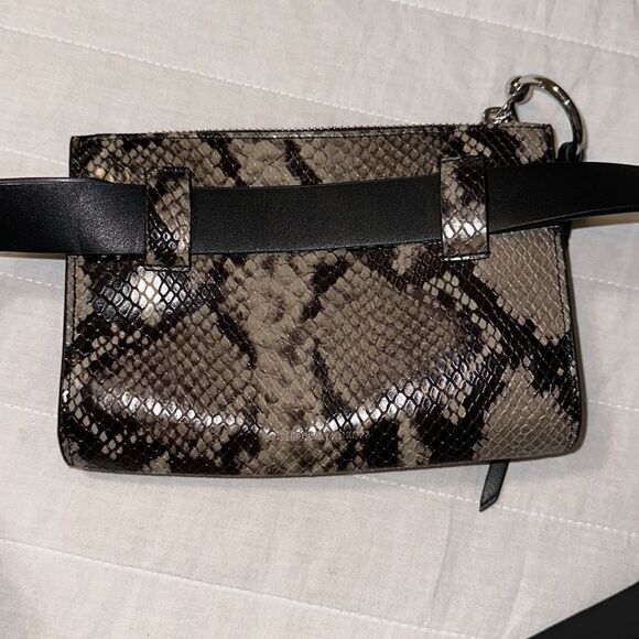 Rebecca Minkoff NWOT L-XL Animal Print Brown Tan Black Mini Belt Bag - Picture 3 of 15